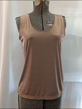 Scoop Neck Women's Chico Tank Top in Taupe